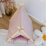 Maxbell Soft Pet Tent Nest Nonslip Puppy Warm Cave with Pad Washable Basket Winter Pink
