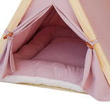 Maxbell Soft Pet Tent Nest Nonslip Puppy Warm Cave with Pad Washable Basket Winter Pink