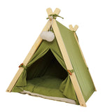 Maxbell Soft Pet Tent Nest Nonslip Puppy Warm Cave with Pad Washable Basket Winter Green