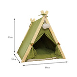 Maxbell Soft Pet Tent Nest Nonslip Puppy Warm Cave with Pad Washable Basket Winter Green