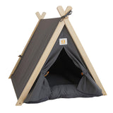 Maxbell Soft Pet Tent Nest Nonslip Puppy Warm Cave with Pad Washable Basket Winter Grey