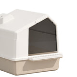Maxbell Cat Litter Box Toilet Enclosed Anti Splashing Large Space Washroom with Lid Brown