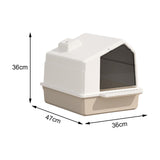 Maxbell Cat Litter Box Toilet Enclosed Anti Splashing Large Space Washroom with Lid Brown