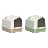 Maxbell Cat Litter Box Toilet Enclosed Anti Splashing Large Space Washroom with Lid Brown