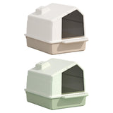 Maxbell Cat Litter Box Toilet Enclosed Anti Splashing Large Space Washroom with Lid Brown