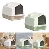 Maxbell Cat Litter Box Toilet Enclosed Anti Splashing Large Space Washroom with Lid Brown