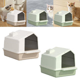 Maxbell Cat Litter Box Toilet Enclosed Anti Splashing Large Space Washroom with Lid Brown
