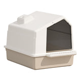 Maxbell Cat Litter Box Toilet Enclosed Anti Splashing Large Space Washroom with Lid Brown