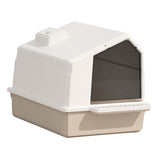 Maxbell Cat Litter Box Toilet Enclosed Anti Splashing Large Space Washroom with Lid Brown