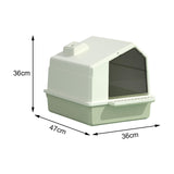 Maxbell Cat Litter Box Toilet Enclosed Anti Splashing Large Space Washroom with Lid Green