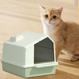 Maxbell Cat Litter Box Toilet Enclosed Anti Splashing Large Space Washroom with Lid Green