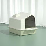 Maxbell Cat Litter Box Toilet Enclosed Anti Splashing Large Space Washroom with Lid Green