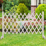 Maxbell Wooden Pet Fence Expanding Room Divider Barrier Dog Gate for House Stair White