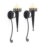 Maxbell 2Pcs Medieval Wall Candle Sconce Torch Design for Bedroom Dining Room Patio