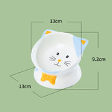 Maxbell Elevated Cat Food Bowl Pet Feeding Bowl Non Slip Raised Tilted Pet Feeder Light Blue