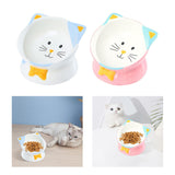 Maxbell Elevated Cat Food Bowl Pet Feeding Bowl Non Slip Raised Tilted Pet Feeder Light Blue