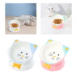 Maxbell Elevated Cat Food Bowl Pet Feeding Bowl Non Slip Raised Tilted Pet Feeder Light Blue