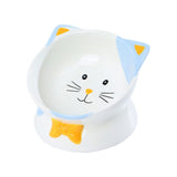 Maxbell Elevated Cat Food Bowl Pet Feeding Bowl Non Slip Raised Tilted Pet Feeder Light Blue