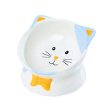 Maxbell Elevated Cat Food Bowl Pet Feeding Bowl Non Slip Raised Tilted Pet Feeder Light Blue