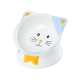 Maxbell Elevated Cat Food Bowl Pet Feeding Bowl Non Slip Raised Tilted Pet Feeder Light Blue