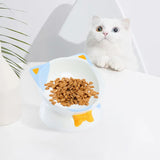 Maxbell Elevated Cat Food Bowl Pet Feeding Bowl Non Slip Raised Tilted Pet Feeder Light Blue