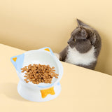 Maxbell Elevated Cat Food Bowl Pet Feeding Bowl Non Slip Raised Tilted Pet Feeder Light Blue