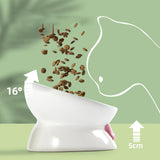 Maxbell Elevated Cat Food Bowl Pet Feeding Bowl Non Slip Raised Tilted Pet Feeder Light Blue