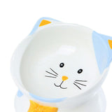 Maxbell Elevated Cat Food Bowl Pet Feeding Bowl Non Slip Raised Tilted Pet Feeder Light Blue