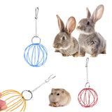 Maxbell Rabbit Hay Feeder Ball Hanging Hay Ball Bunny Treat Ball for Rat Chinchillas Red