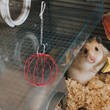 Maxbell Rabbit Hay Feeder Ball Hanging Hay Ball Bunny Treat Ball for Rat Chinchillas Red