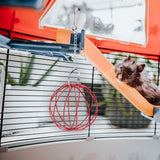 Maxbell Rabbit Hay Feeder Ball Hanging Hay Ball Bunny Treat Ball for Rat Chinchillas Red