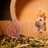 Maxbell Rabbit Hay Feeder Ball Hanging Hay Ball Bunny Treat Ball for Rat Chinchillas Pink