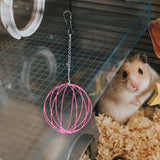 Maxbell Rabbit Hay Feeder Ball Hanging Hay Ball Bunny Treat Ball for Rat Chinchillas Pink