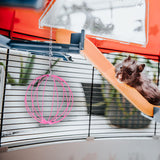 Maxbell Rabbit Hay Feeder Ball Hanging Hay Ball Bunny Treat Ball for Rat Chinchillas Pink
