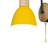Maxbell Wall Lamp Wall Sconce Pendant with Pull Chain Switch for Cafe Bedside Indoor Yellow Lampshade