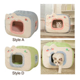 Maxbell Cute Cat House Bed nest Warm Winter Cushion Cave Bed Puppy Washable Style A