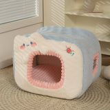 Maxbell Cute Cat House Bed nest Warm Winter Cushion Cave Bed Puppy Washable Style A