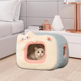 Maxbell Cute Cat House Bed nest Warm Winter Cushion Cave Bed Puppy Washable Style A