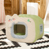 Maxbell Cute Cat House Bed nest Warm Winter Cushion Cave Bed Puppy Washable Style D