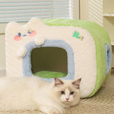 Maxbell Cute Cat House Bed nest Warm Winter Cushion Cave Bed Puppy Washable Style D