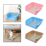 Maxbell Dog Potty Tray Small Dog Urinal Pee Training Tray with Protection Wall Pink