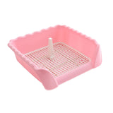Maxbell Dog Potty Tray Small Dog Urinal Pee Training Tray with Protection Wall Pink