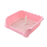 Maxbell Dog Potty Tray Small Dog Urinal Pee Training Tray with Protection Wall Pink