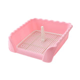 Maxbell Dog Potty Tray Small Dog Urinal Pee Training Tray with Protection Wall Pink