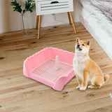 Maxbell Dog Potty Tray Small Dog Urinal Pee Training Tray with Protection Wall Pink