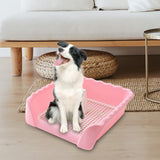 Maxbell Dog Potty Tray Small Dog Urinal Pee Training Tray with Protection Wall Pink
