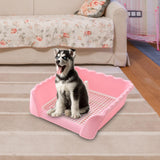 Maxbell Dog Potty Tray Small Dog Urinal Pee Training Tray with Protection Wall Pink