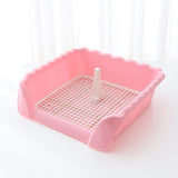 Maxbell Dog Potty Tray Small Dog Urinal Pee Training Tray with Protection Wall Pink