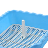 Maxbell Dog Potty Tray Small Dog Urinal Pee Training Tray with Protection Wall Blue
