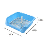 Maxbell Dog Potty Tray Small Dog Urinal Pee Training Tray with Protection Wall Blue